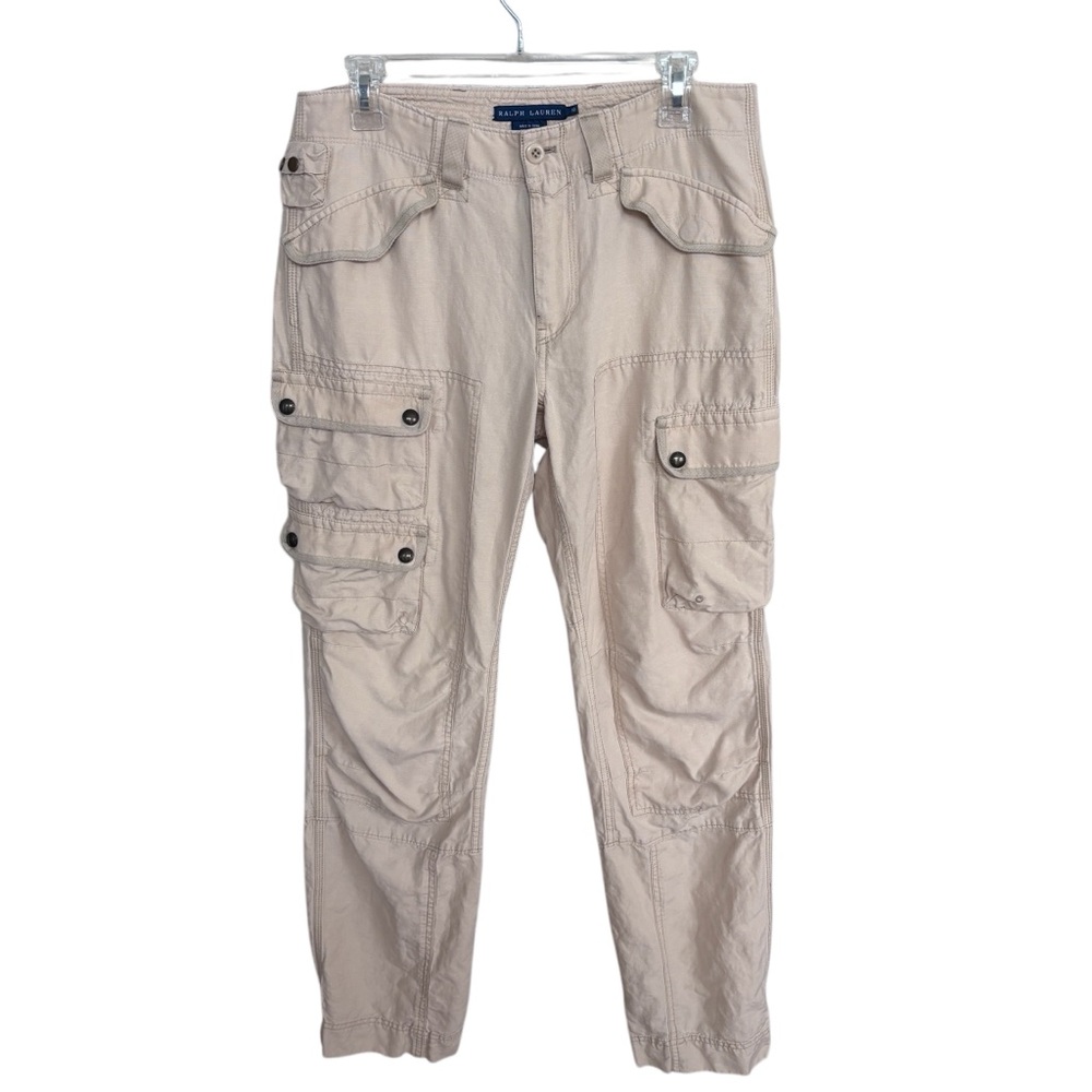 Ralph Lauren Blue Label Linen/Silk/Cotton Blend Cargo Pants 10